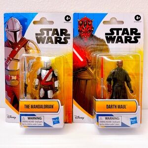 NEW! Star Wars Epic Hero Series Darth Maul & Mandalorian w Black Saber 4" Figure